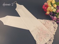 Свадебные митенки №4 с кружевом, 38см