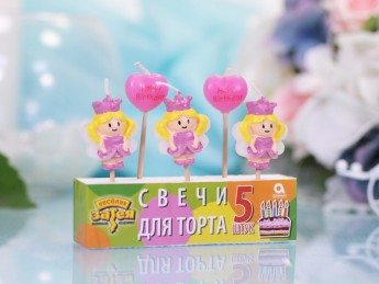 Свечи на пиках для торта, 5 штук в наборе
