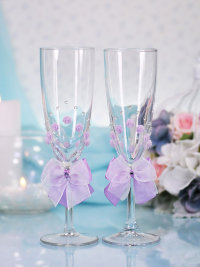 Свадебные бокалы Нежность, deco-036, лаванда